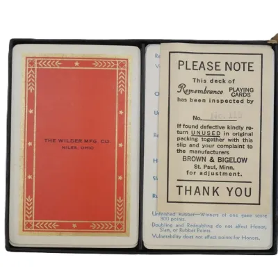 Sale Photo Thumbnail #45: VINTAGE REMEMBRANCE PLAYING CARDS BY THE WILDER MFG. CO.