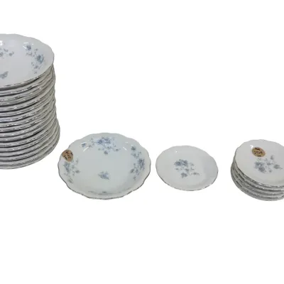 Sale Photo Thumbnail #300: 24 PIECES OF HAVILAND BLUE GARLAND CHINA - COASTERS AND FRUIT BOWLS