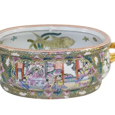 Sale Photo Thumbnail #216: CHINESE ROSE MEDALLION PORCELAIN FOOT BATH