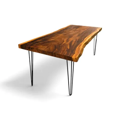 Sale Photo Thumbnail #23: CUSTOM LIVE EDGE MONKEY POD SLAB DINING TABLE
