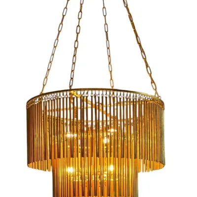 Sale Photo Thumbnail #6: CURREY & COMPANY 30" MANTRA GOLD LEAF CHANDELIER
