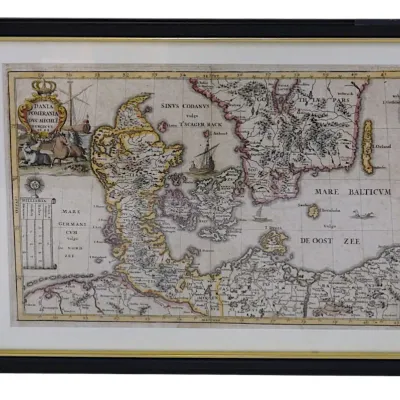 Sale Photo Thumbnail #239: ANTIQUE MAP DANIA POMERANIA DUC MECHLE BURGICUS