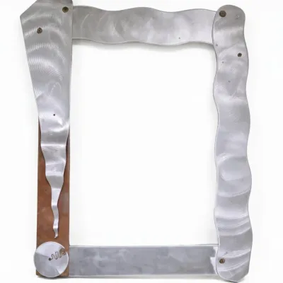 Sale Photo Thumbnail #242: CUSTOM STUDIO BRUSHED ALUMINUM WAVE MIRROR