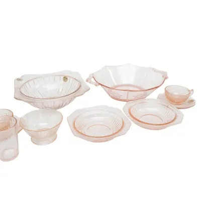 Sale Photo Thumbnail #327: 11 PIECES OF PINK DEPRESSION GLASS