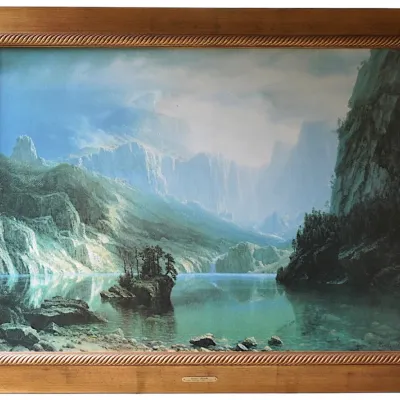 Sale Photo Thumbnail #63: LARGE ENHANCED GICLEE ALBERT BIERSTADT SIERRA NEVADA
