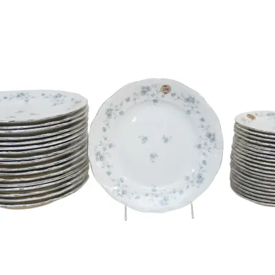 Sale Photo Thumbnail #289: 38 DINNER AND DESSERT HAVILAND BLUE GARLAND CHINA PLATES