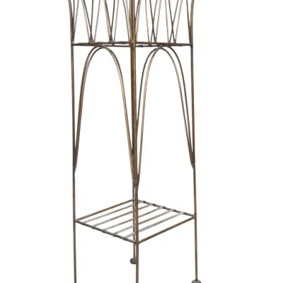 Sale Photo Thumbnail #118: VINTAGE GOTHIC REVIVAL WROUGHT IRON JARDINIERE STAND
