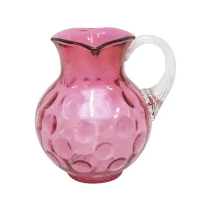 Sale Photo Thumbnail #12: VINTAGE CRANBERRY COIN DOT PITCHER