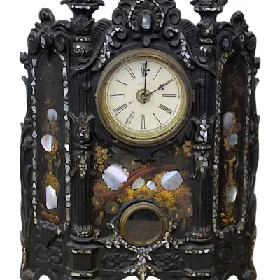 Sale Photo Thumbnail #231: TERHUNE & EDWARDS GOTHIC REVIVAL MOP CAST IRON CLOCK
