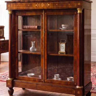 Sale Photo Thumbnail #158: EXCEPTIONAL ENGLISH REGENCY INLAID BOOKCASE