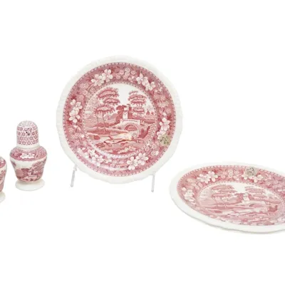 Sale Photo Thumbnail #293: 5 pc SPODE TOWER SALT & PEPPER & SALAD PLATES