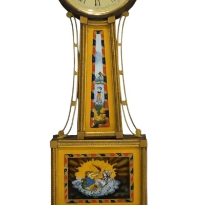 Sale Photo Thumbnail #175: ANTIQUE EGLOMISE BANJO CLOCK CHARLESTON
