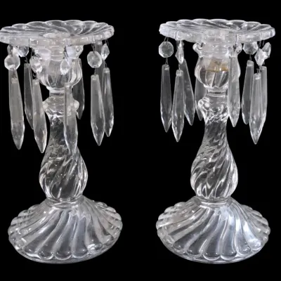 Sale Photo Thumbnail #71: PAIR FOSTORIA COLONY LUSTER CANDLESTICKS