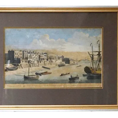 Sale Photo Thumbnail #225: ANTIQUE 18TH C ENGRAVING THE RIVER THAMES JOHN BOYDELL

