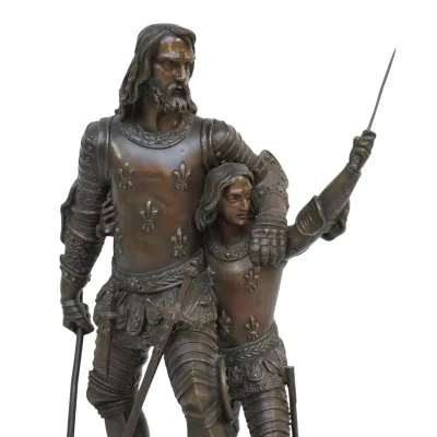 Sale Photo Thumbnail #187: ANTIQUE BRONZE FRENCH KING JEAN LA BON & SON PHILIPPE