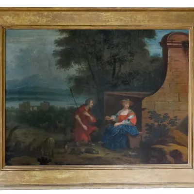 Sale Photo Thumbnail #156: LARGE OLD MASTER DUTCH OIL ON CANVAS SHEPHERD
