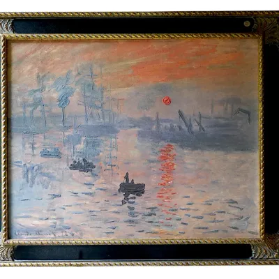 Sale Photo Thumbnail #78: REPRODUCTION OIL ON CANVAS IMPRESSION SUNRISE CLAUDE MONET