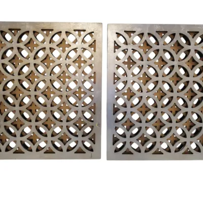 Sale Photo Thumbnail #296: PAIR OF MIRRORED FRETWORK PANEL WALL DECORATIONS