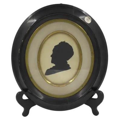 Sale Photo Thumbnail #329: OVAL FRAMED HAND PAINTED SILHOUETTE
