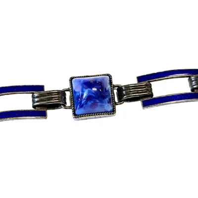Sale Photo Thumbnail #41: ART DECO STERLING AND LAPIS BRACELET