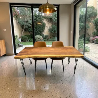 Sale Photo Thumbnail #7: CUSTOM LIVE EDGE MONKEY POD SLAB DINING TABLE
