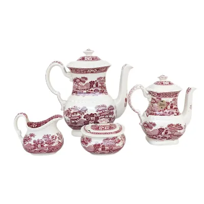 Sale Photo Thumbnail #257: VINTAGE COPELAND SPODE "SPODE'S TOWER" ENGLAND PORCELAIN TEA AND COFFEE SET