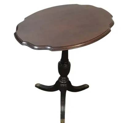 Sale Photo Thumbnail #22: ANTIQUE MAHOGANY TILT TOP TEA TABLE ON BRASS PAW FEET