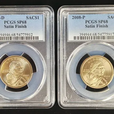 2008-P & 2008-D Sacagawea $1.00 Satin Finish PCGS SP-68