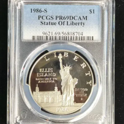 1986-S $1.00 Silver Proof US Mint Commemorative "Statue of Liberty" PCGS PR-69 DCAM