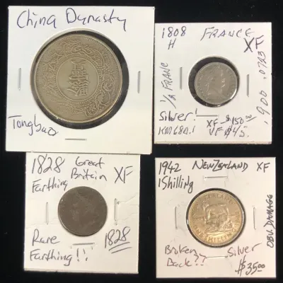 Rare Foreign Coins, 4 Total 