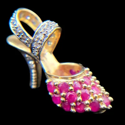 10K Two-Tone Gold High Heel Pendant NAGL #1230651