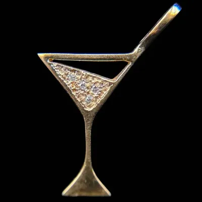14K Yellow Gold Diamond Martini Pendant NAGL #1230647