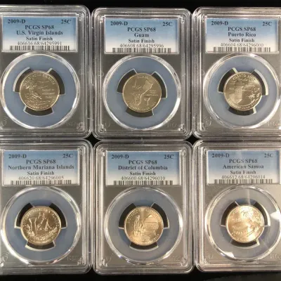 2009-D US Territorial Quarters, PCGS SP-68, 6 Total 