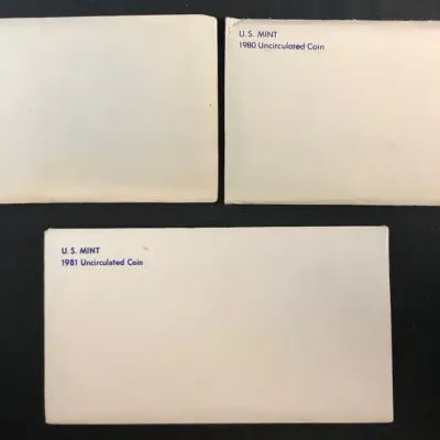 1979, 1980, & 1981 US Mint P & D Original Uncirculated Mint Sets, 3 Total 
