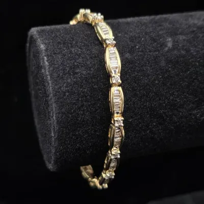 14K Yellow Gold Diamond Bracelet 14.5 G NAGL #1108119