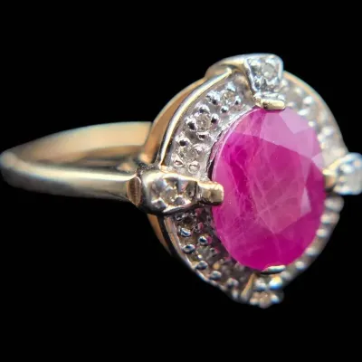 14K Two-Tone Gold Ruby & Diamond Ring NAGL #1230629