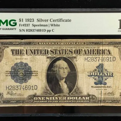 1923 $1.00 Silver Certificate Large Note PMG F-15