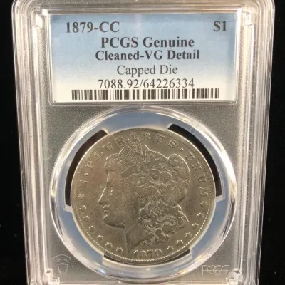 1879-CC Carson City Morgan Dollar, PCGS Genuine Cleaned VG Detail