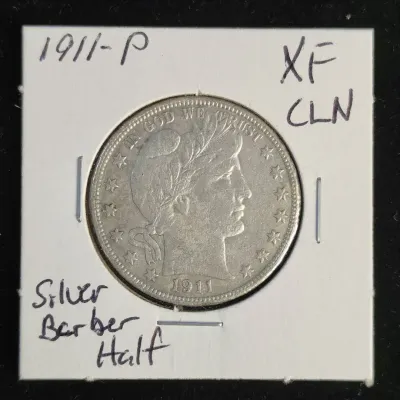 1911-P Silver Barber Half Dollar XF