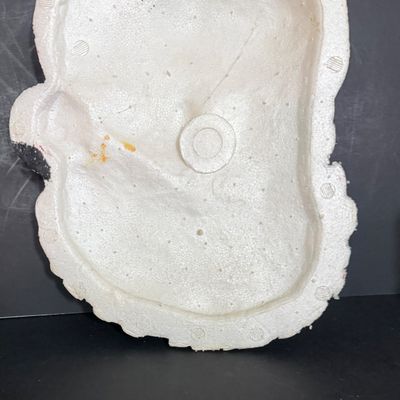 LOT 57: Vintage Holiday Christmas Decor Featuring a Styrofoam Santa Head, Ceramic Santa and a Plastic Jack in the Box Ornament