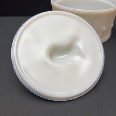 LOT 120: Portieux Vallerysthal Milk Glass Vintage Lidded Dish Cat on Drum