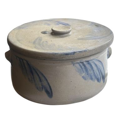 AMERICAN BALTIMORE SALT- GLAZED STONEWARE BUTTER CROCK