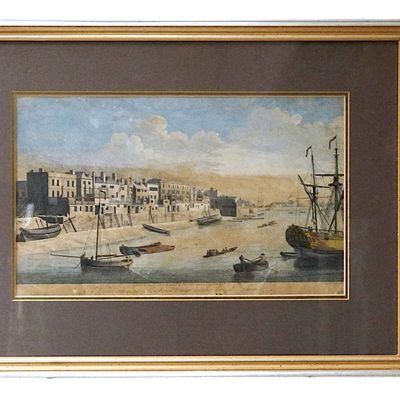 ANTIQUE 18TH C ENGRAVING THE RIVER THAMES JOHN BOYDELL