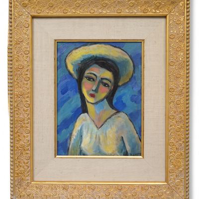 OIL ON BOARD WOMANS PORTRAIT ANDRE LHOTE ATTRIBUTED