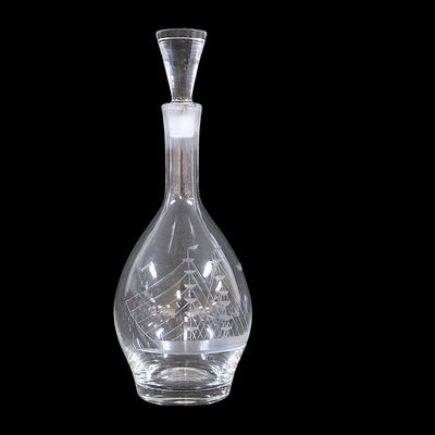 VINTAGE ETCHED NAUTICAL DECANTER
