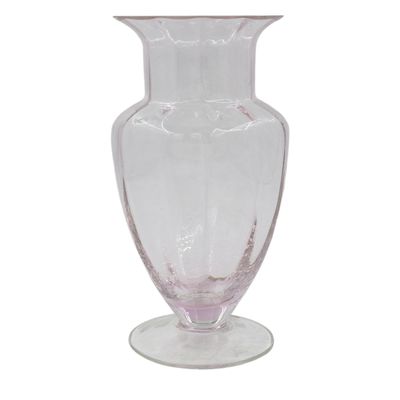 LARGE VINTAGE PINK OPTIC TIFFIN VASE