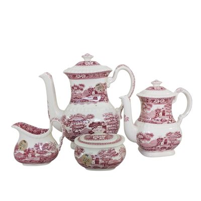 VINTAGE COPELAND SPODE "SPODE'S TOWER" ENGLAND PORCELAIN TEA AND COFFEE SET