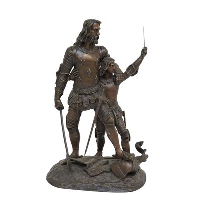 ANTIQUE BRONZE FRENCH KING JEAN LA BON & SON PHILIPPE