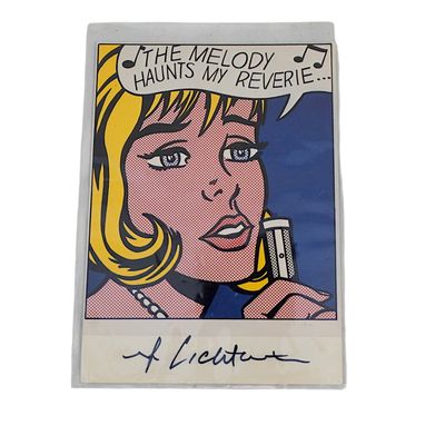 SIGNED ROY LICHTENSTEIN POSTCARD 1981 THE MELODY