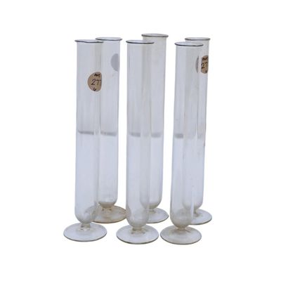 6 ANTIQUE FOOTED GLASS TEST TUBES